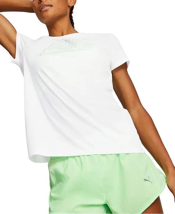 Women's Run Logo Crewneck Short-Sleeve T-Shirt 