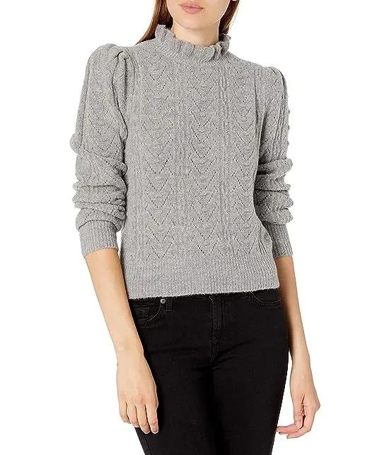 Women's Sally Long Sleeve Mock Neck Pointelle Sweater