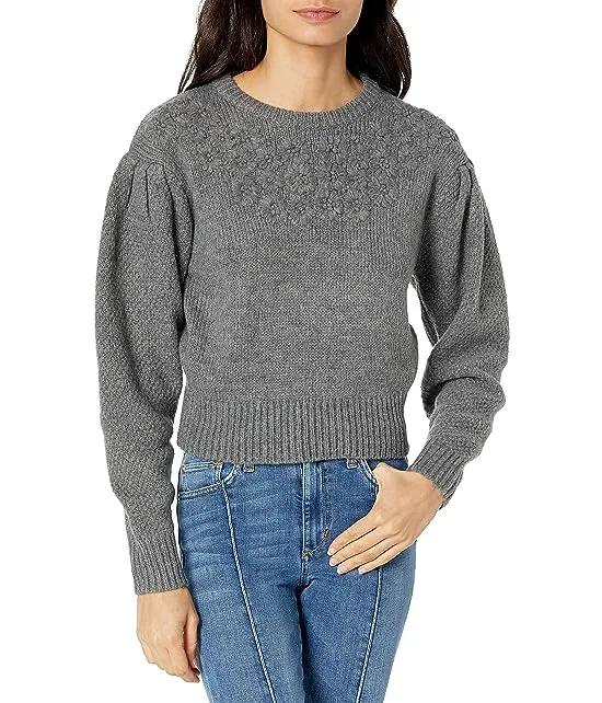 Women's Samantha Embellished Long Sleeve High Neck Sweater