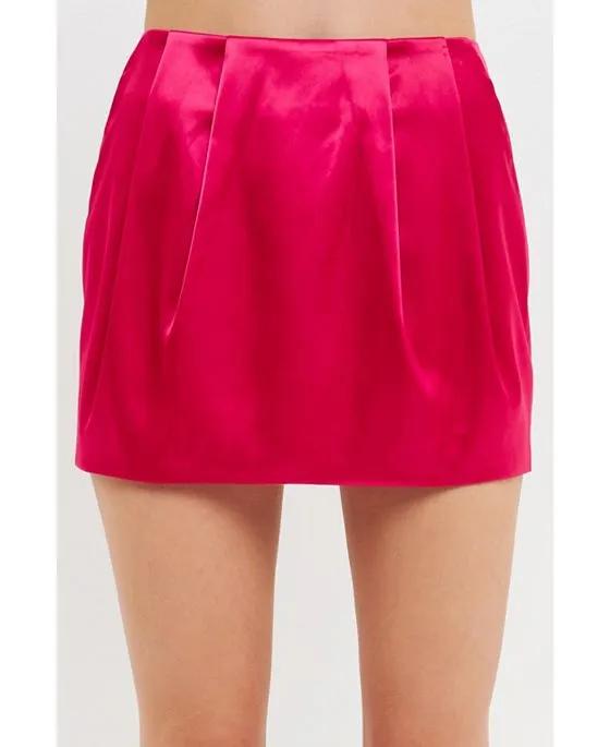 Women's Satin Mini Skirt