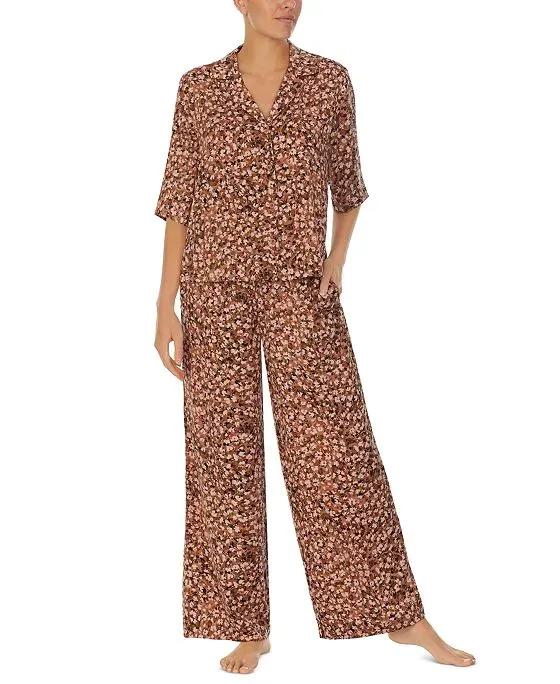 Women's Satin Notched-Collar Pajamas Set