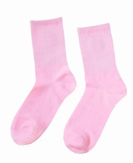Women's Saturated Color Crew Socks