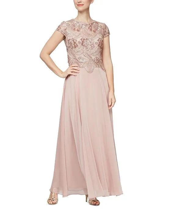 Women's Sequin-Embroidered Evening Gown