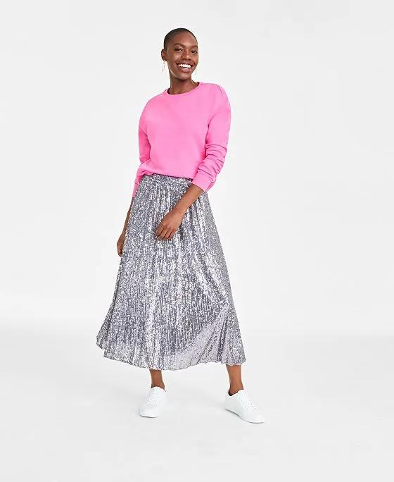 Women's Sequin Pleated Midi Skirt, Created for Macy's