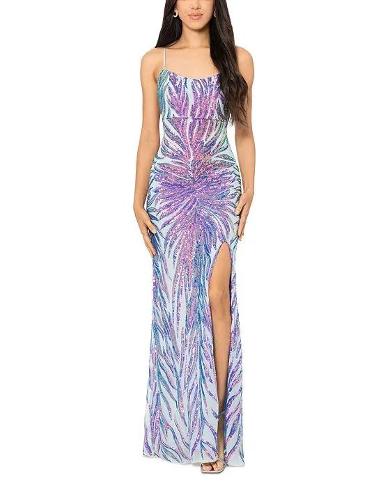 Women's Sequinned Empire Long Gown  