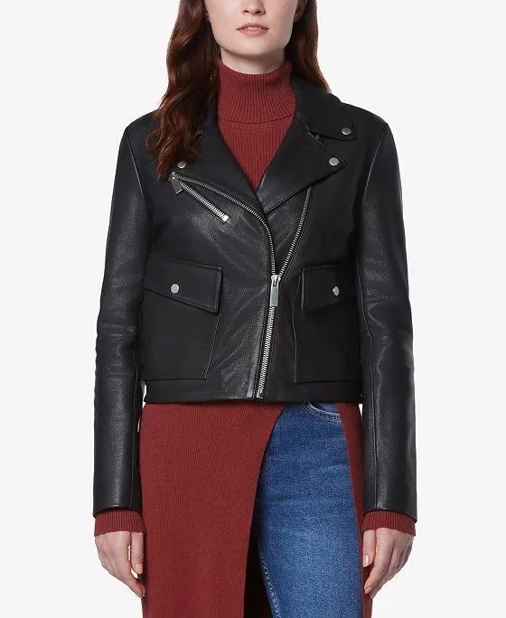 Women's Seton Asymmetric Leather Moto Jacket