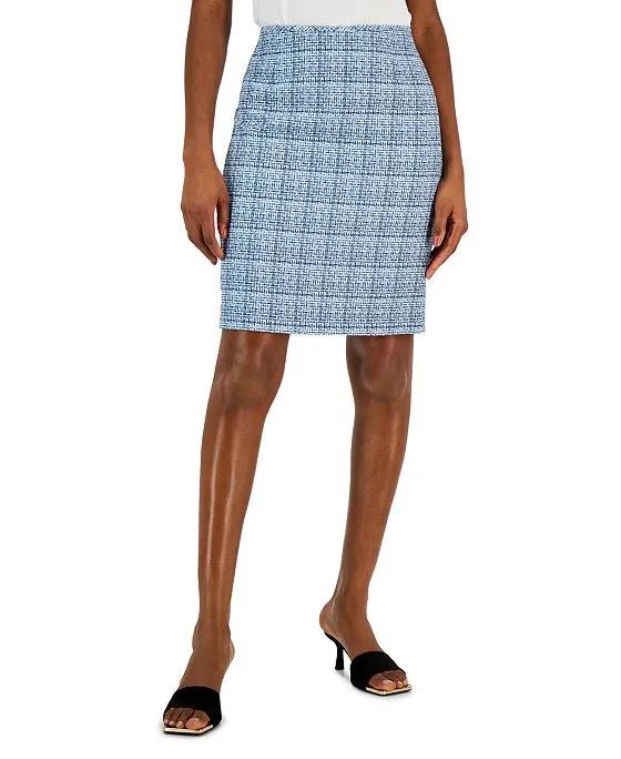 Women's Short Boucle Pencil Skirt