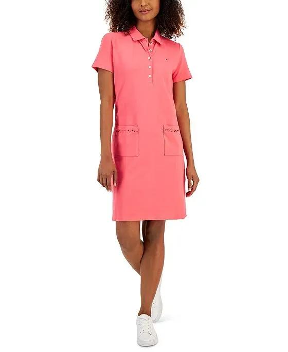 Women's Short Sleeve Pocket Polo Dress 
