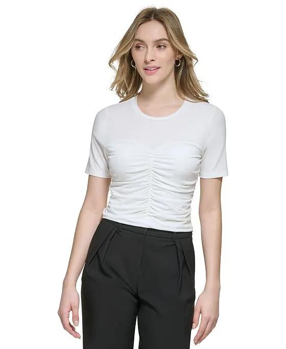 Women's Short-Sleeve Ruched-Front Top