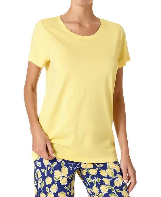 Women's Short-Sleeve Scoop-Neck Pajama Top