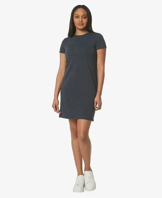 Women's Short Sleeve T-Shirt Dress with Snap Side Vents