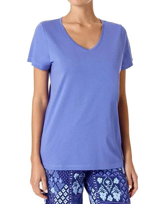 Women's Short-Sleeve V-Neck Pajama Top