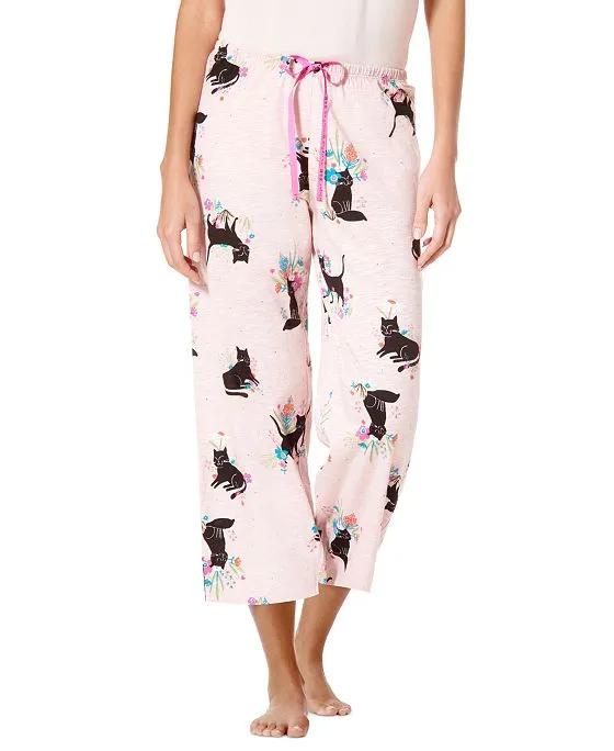 Women's Sitting Pretty Kitty Capri Pajama Pants