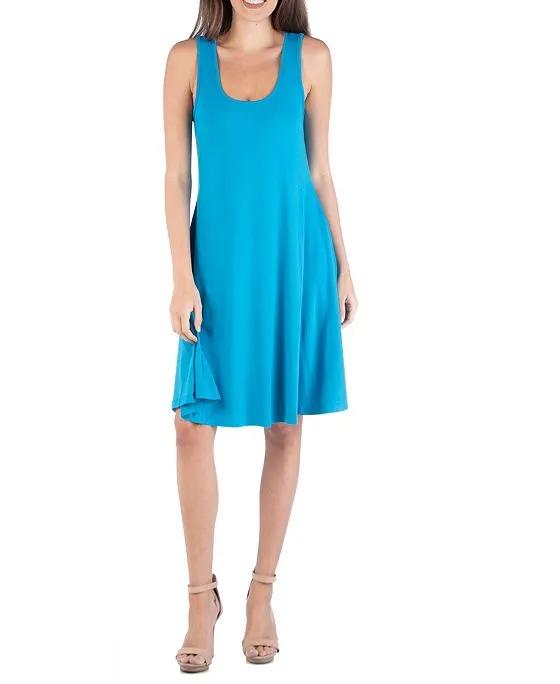 Women's Sleeveless A-Line Fit and Flare Skater Dress
