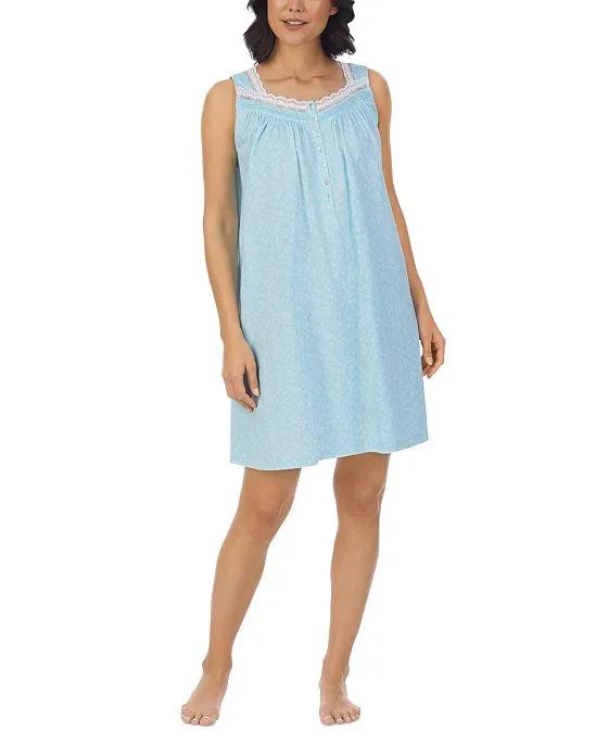 Women's Sleeveless Cotton Short Nightgown