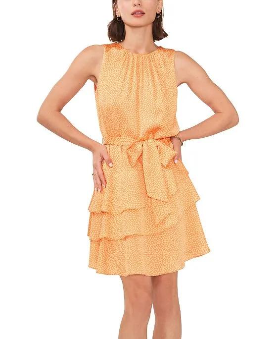 Women's Sleeveless Dress with Ruffle Detail
