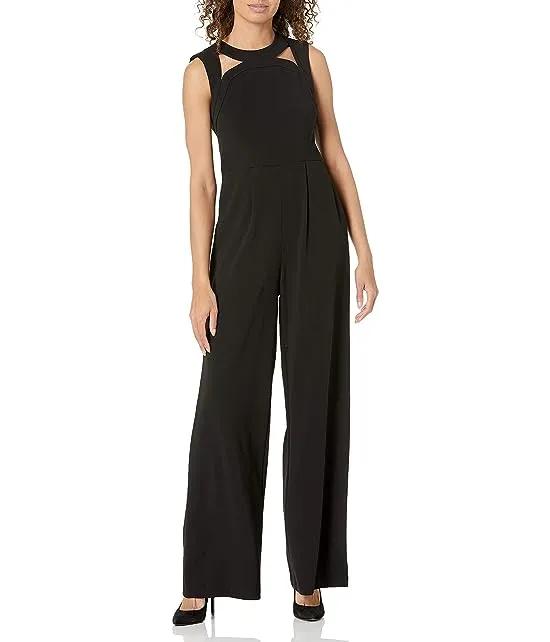 Women's Sleeveless Jumpsuit with Cut Outs