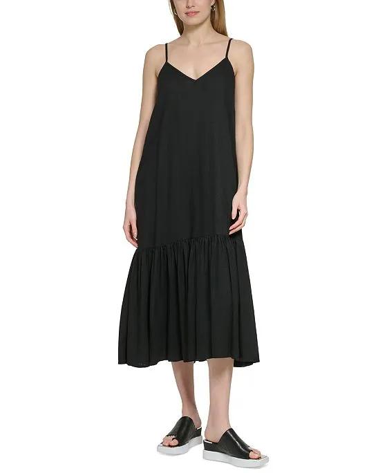 Women's Sleeveless V-Neck Maxi Dress