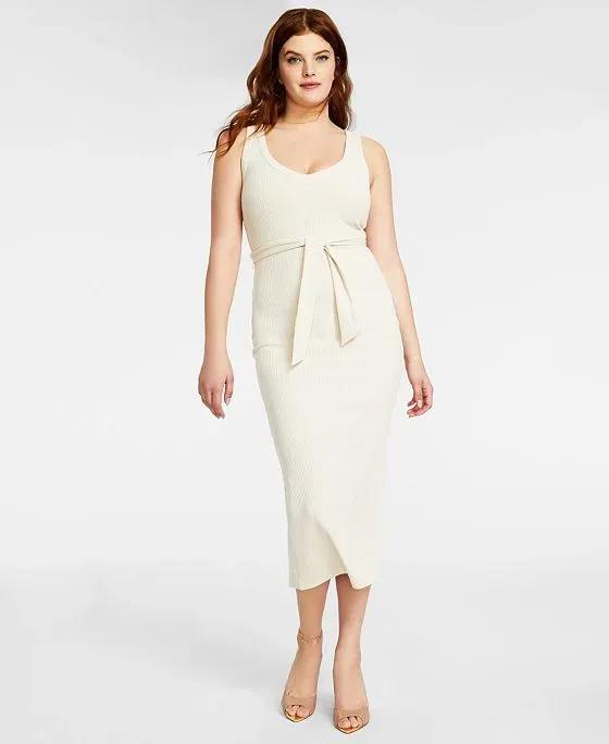 Women's Sleeveless V-Neck Midi Dress, Created for Macy's 