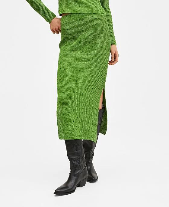 Women's Slit Knitted Skirt