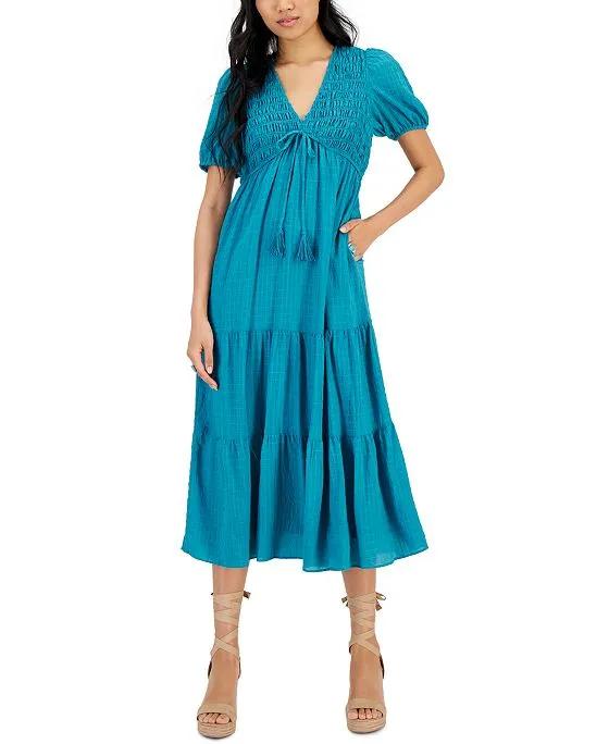 Women's Smocked Tiered A-Line Dress