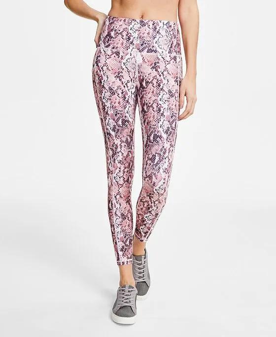 Women's Snake-Print High-Rise Compression Leggings, Created for Macy's