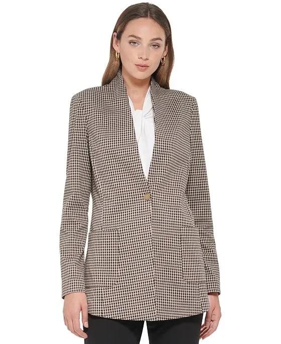 Women's Snap-Front Houndstooth Jacket 