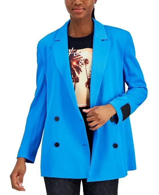 Women's Solid-Color Faux-Double Breasted Blazer