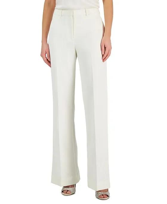 Women's Solid-Color Flared-Leg Pants