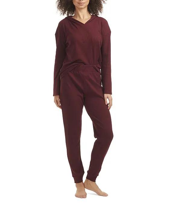 Women's Solid Knit Waffle Pajama Set