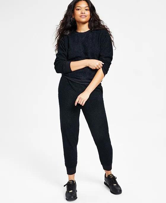 Women's Solid Sherpa Pajama Set, Created for Macy's