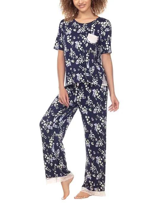 Women's Something Sweet Rayon Pant Pajama Set, 2 Piece