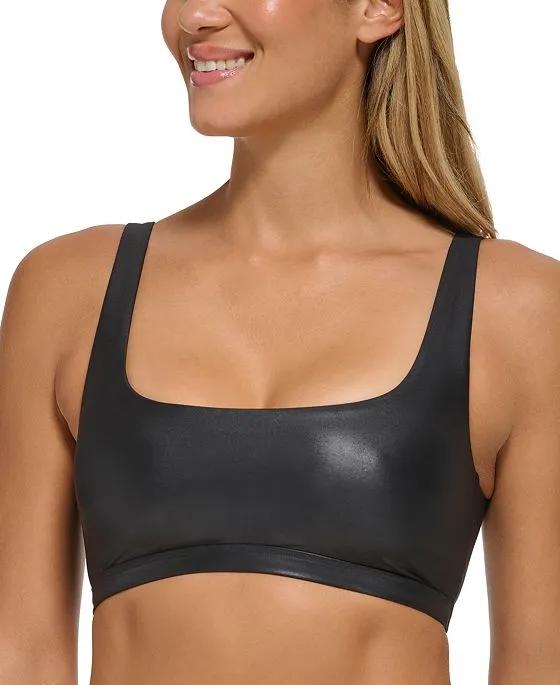 Women's Square-Neck Pullover Shimmer Bikini Top