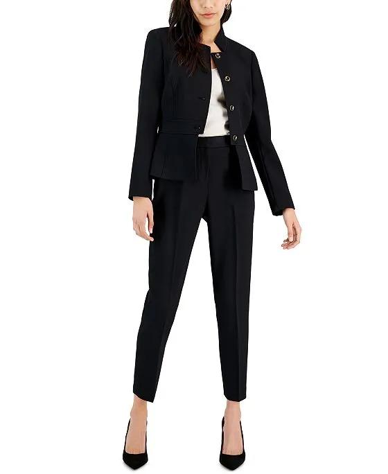 Women's Stand Collar Button-Front Pantsuit