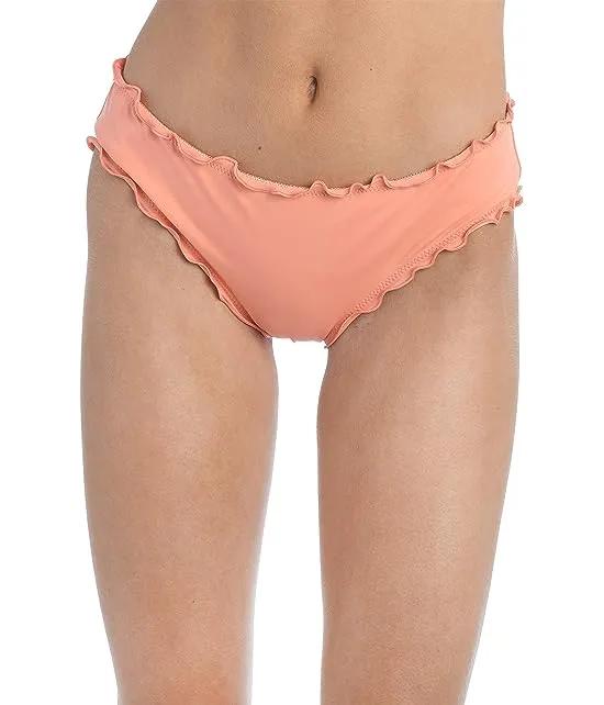 Women's Standard Ruffled Solid Hipster Bikini Bottom