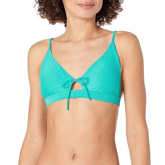 Women's Standard Smoothies Adalee Solid Fixed Triangle Adjustable Bikini Top Swimsuit