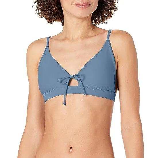 Women's Standard Smoothies Adalee Solid Fixed Triangle Adjustable Bikini Top Swimsuit