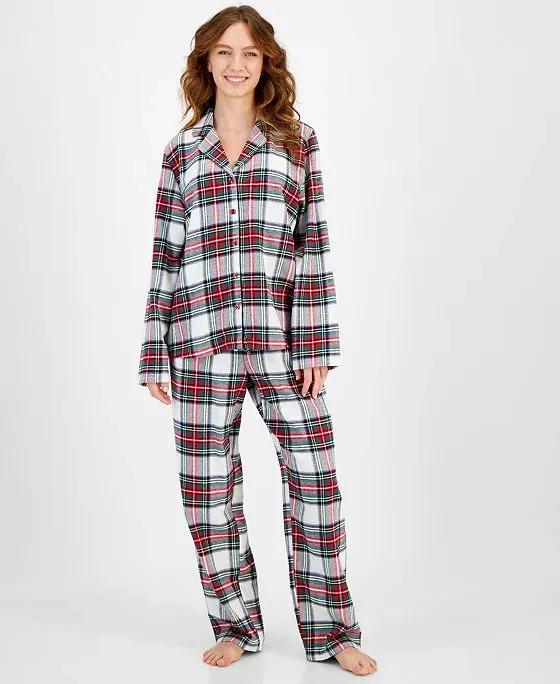 Women's Stewart Cotton Plaid Pajamas Set, Created for Macy's