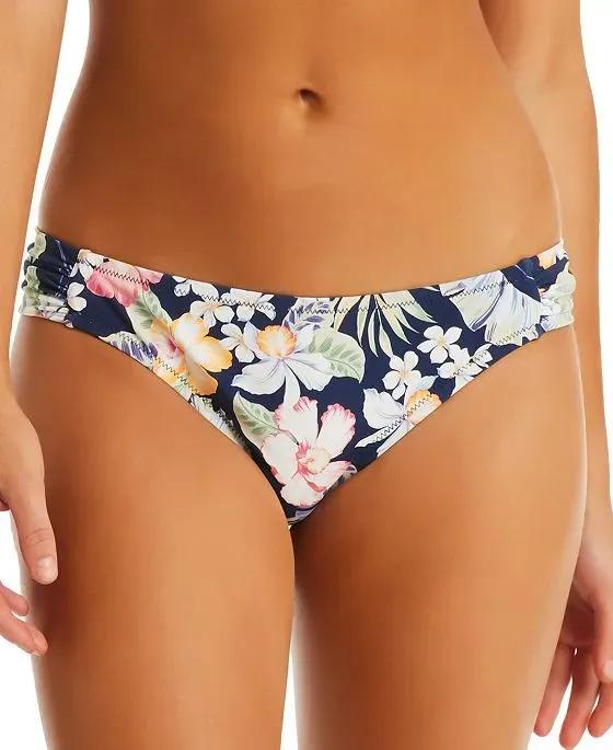 Women's Stranded In Paradise Side-Shirred Hipster Bikini Bottoms