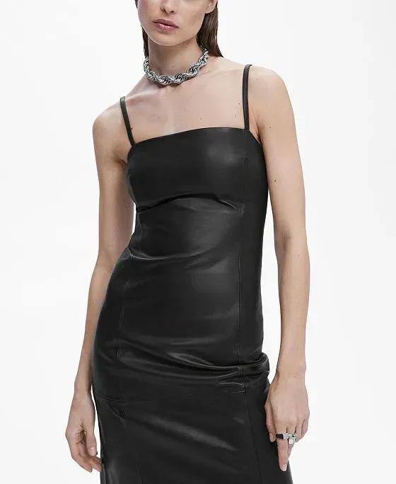 Women's Strapped Leather Dress