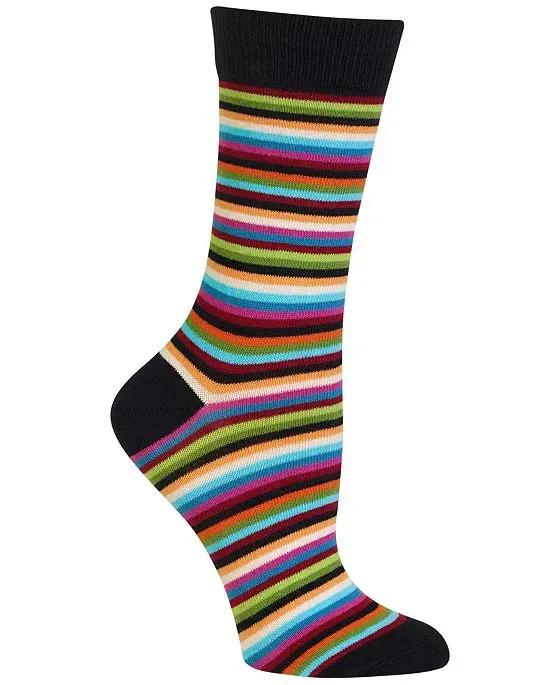 Women's Stripe Fashion Crew Socks