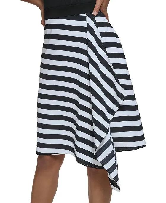 Women's Striped Asymmetrical Skirt