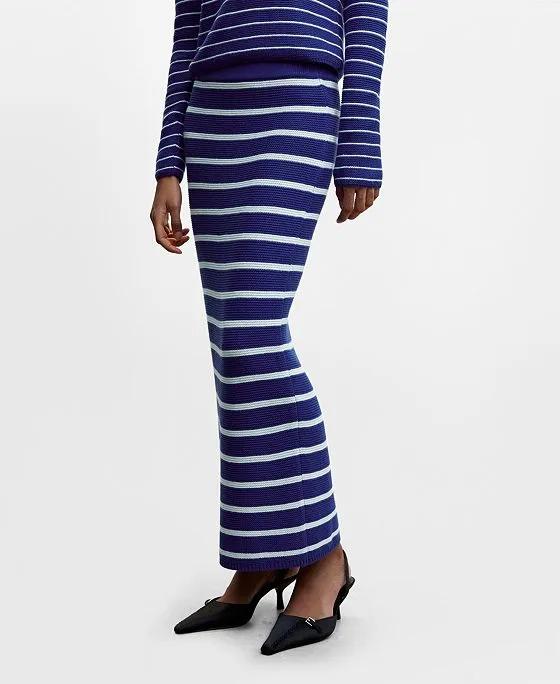 Women's Striped Knitted Skirt