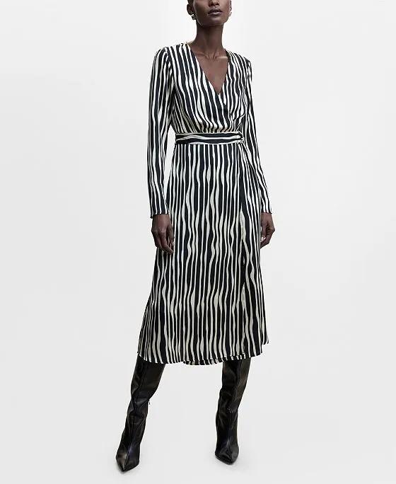 Women's Striped Midi Dress