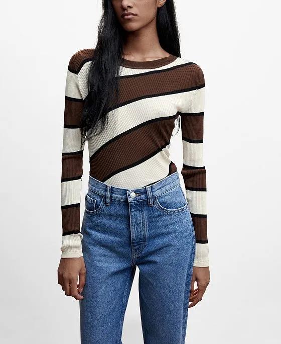 Women's Striped Rib Sweater