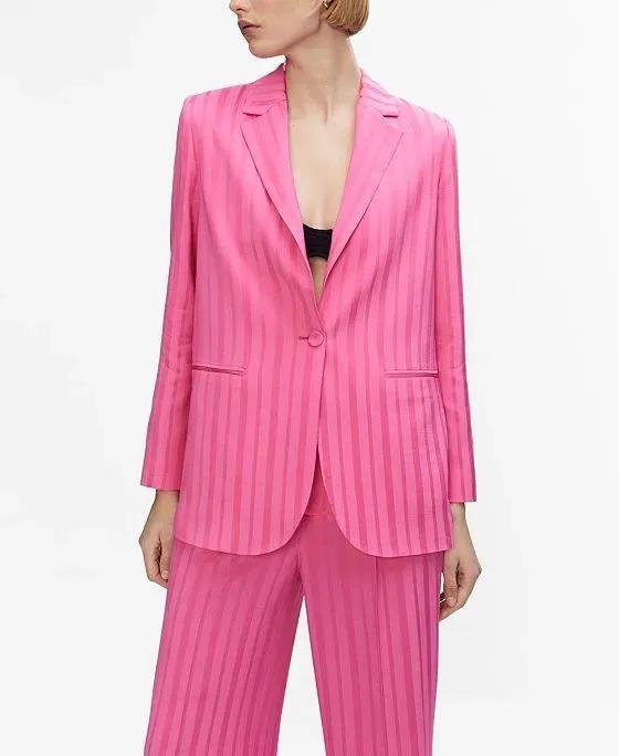 Women's Striped Suit Blazer