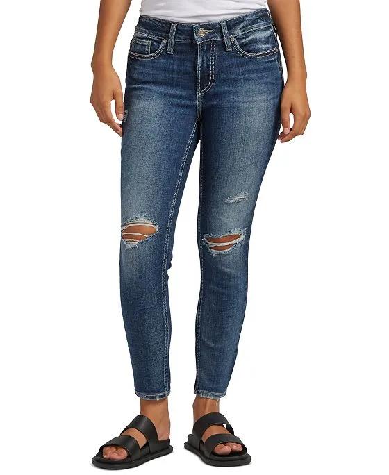 Women's Suki Mid-Rise Ripped Cropped Skinny Jeans