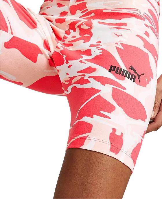 Women's Summer Splash Allover-Print Biker Shorts
