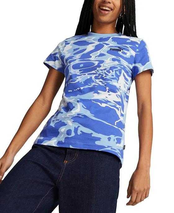 Women's Summer Splash Allover Print Short-Sleeve T-Shirt