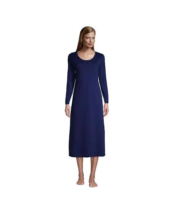 Women's Supima Cotton Long Sleeve Midcalf Nightgown